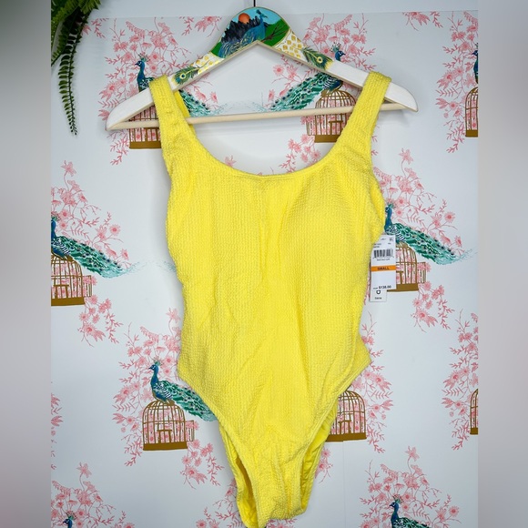 Lucky Brand Other - NWT Yellow Lucky Brand One Piece Swimsuit Textured Scoop